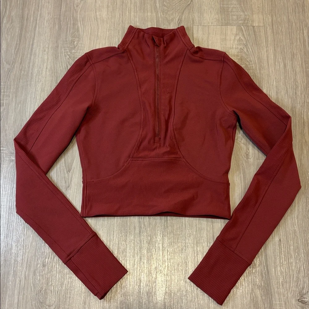 Lululemon Take It In Stride 1/2 Zip in Chianti